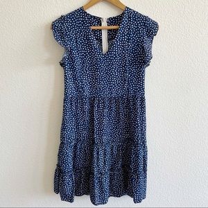 Handmade Blue Dot Tiered Dress Sz Small